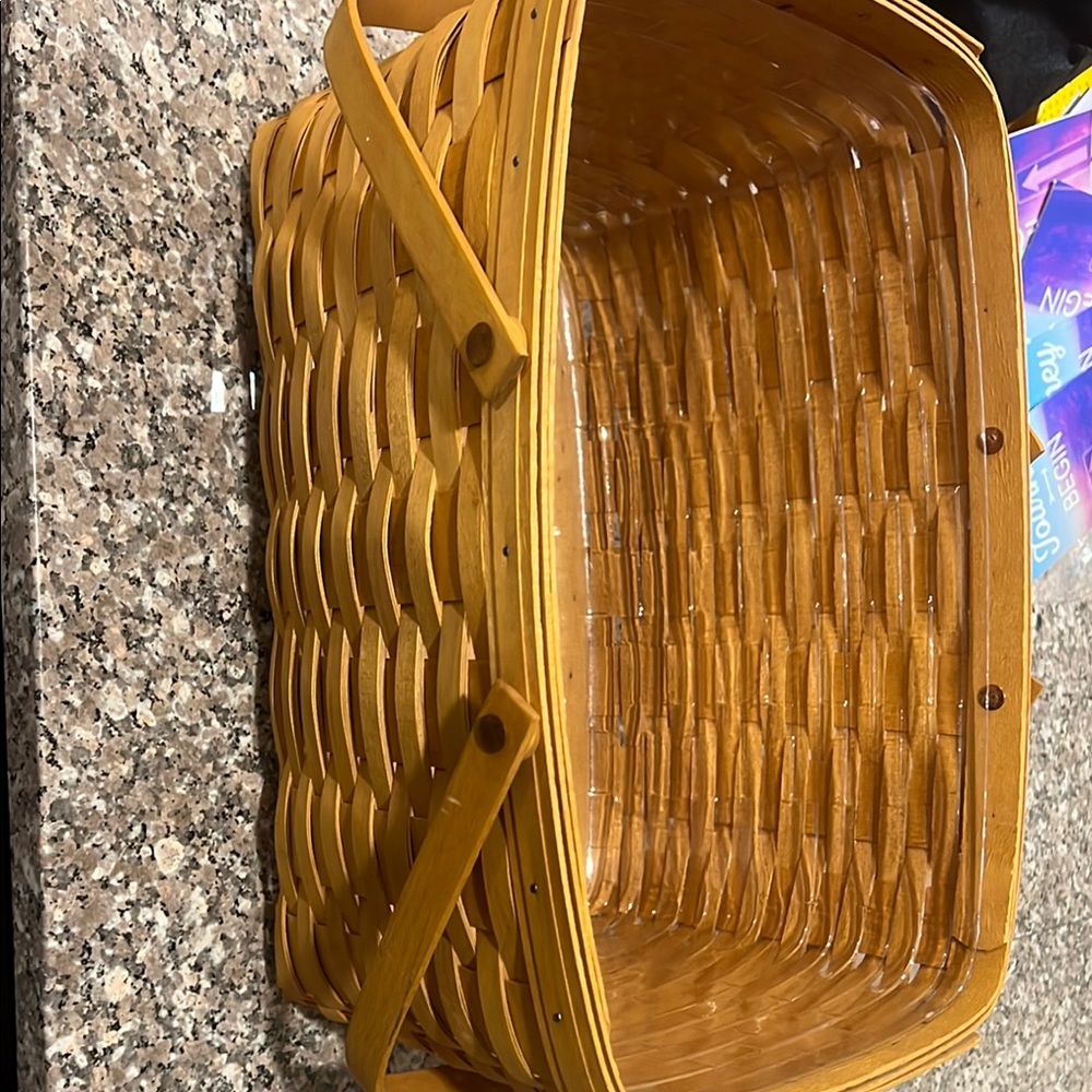 Woven Wooden Basket with Handles